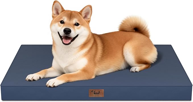 Outdoor Dog Bed for Medium Dogs, Waterproof Dog Crate Mat Orthopedic Egg Crate by TailStories