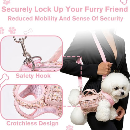 Dog Lift Harness Backpack for Small Dogs Cats, Adjustable Straps Dog Sling - Image 5