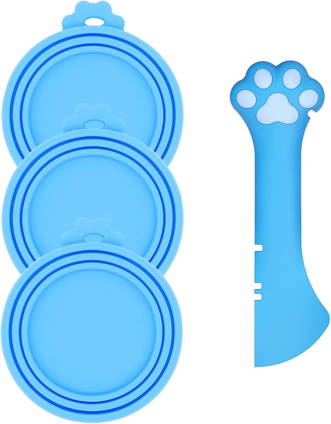 Pet Can Opener & 3 Pcs Cat Food Can Lids | Universal BPA Free Silicone Covers & by DORUI