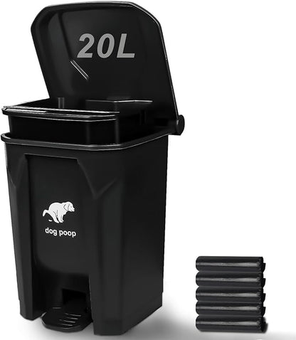Dog Poop Trash Can Outside, 20L/5Gallon Pedal and Removable Inner Waste Bin by UPPCASIR