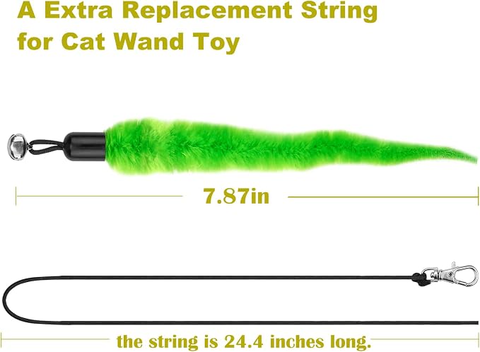10PCS Cat Worm Toy for Cats, Cat Wand Toy Accessories, Cat Feather Toy - Image 4
