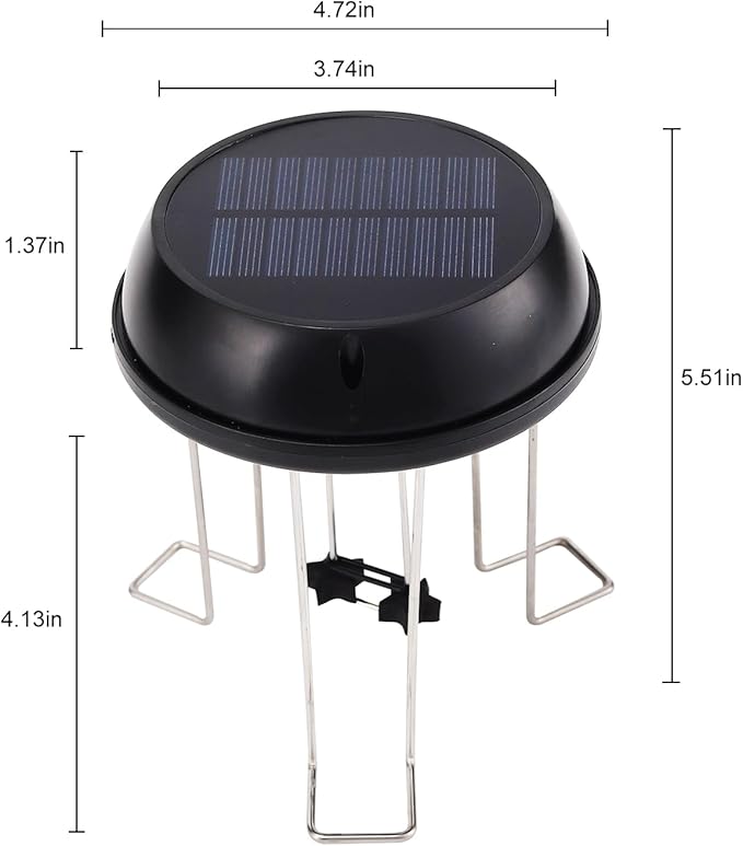 Bird Bath Solar Swing Device, Stainless Steel Bird Bath Bubble Device, Suitable - Image 3