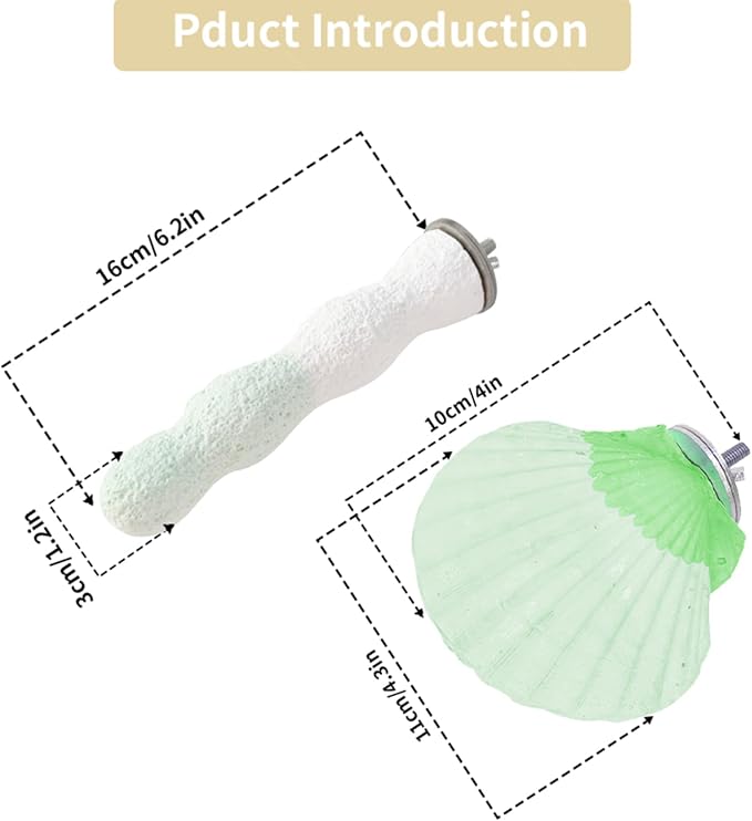 Bird Perches for Cage, Abrasive Surface High Calcium Mineral Parrot Perch Stand - Image 7