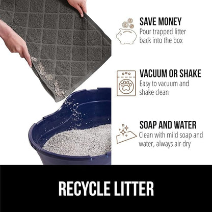 GORILLA GRIP Cat Litter Box Mat, Water Resistant, US Designed Kitty Litter - Image 5