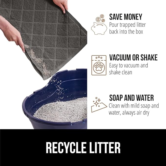 GORILLA GRIP Cat Litter Box Mat, Water Resistant, US Designed Kitty Litter - Image 5