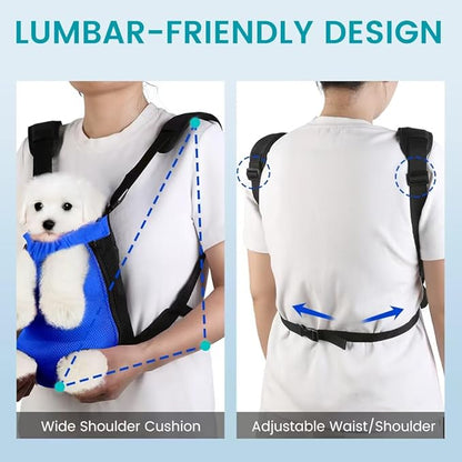 Dog Backpack Carrier, Thick Straps & Cushion, Pet Sling Front Backpacks - Image 7