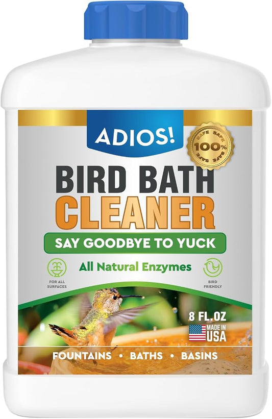 Bird Bath Cleaner for Outdoor Fountains and Bowls, Safely Cleans Metal by Adios
