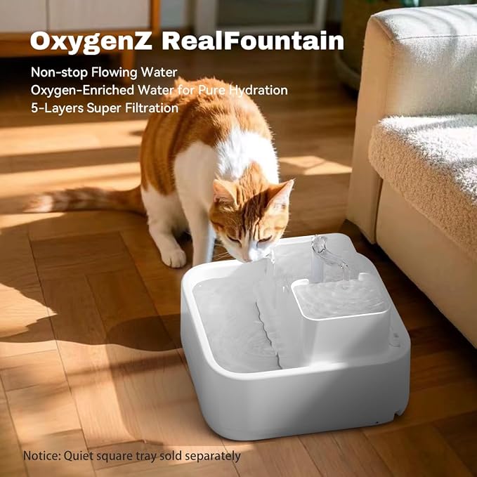 Oxygen-Riched Water Fountain for Cats Drinking Healthy, Pet Water Dispenser - Image 2