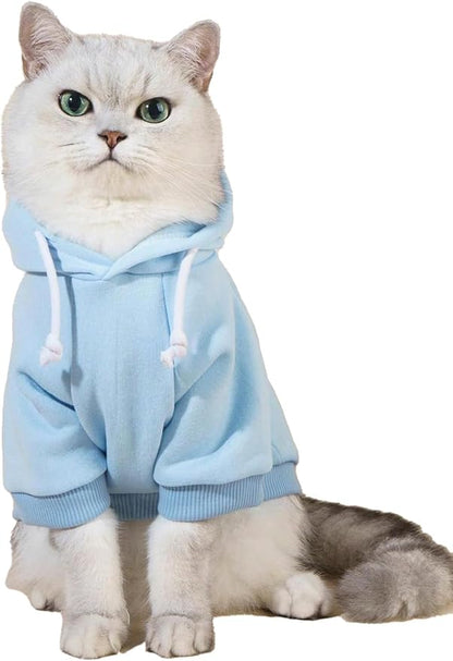 QWINEE Basic Dog Hoodie Sweatshirt Puppy Sweater Warm Cat Costumes Pet Clothes by QWINEE