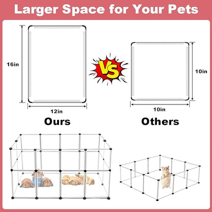 24 Panels Portable Small Animals Playpen, Portable Plastic Enclosure, Puppy - Image 3