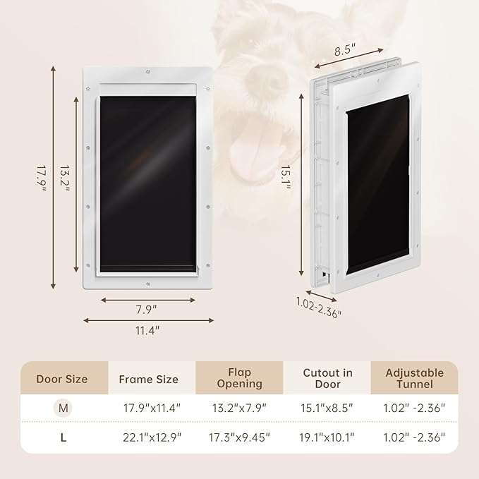 Never Rust Dog Door with Durable Plastic Frame, Medium Doggy Door - Image 7