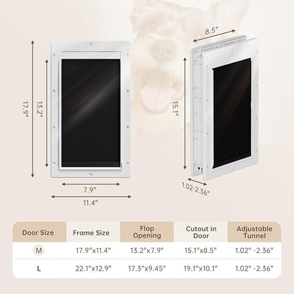 Never Rust Dog Door with Durable Plastic Frame, Medium Doggy Door - Image 7