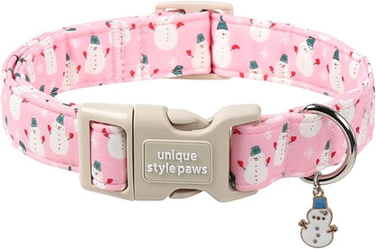 Unique Style Paws Christmas Dog Collar, Soft Cotton Puppy Collars by Uniquestylepaws