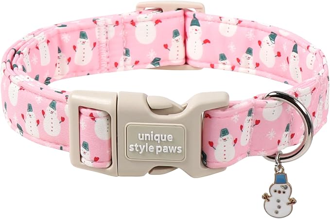Unique Style Paws Christmas Dog Collar, Soft Cotton Puppy Collars by Uniquestylepaws