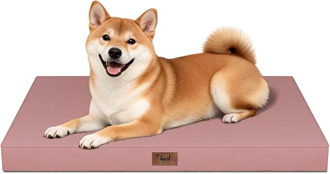 Outdoor Dog Bed for Medium Dogs, Waterproof Dog Crate Mat Orthopedic Egg Crate by TailStories