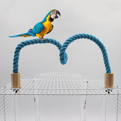 2 Pack Bird Rope Perch & Swing, Bird Cage Stand Pole Accessories, Climbing Toy - Image 3