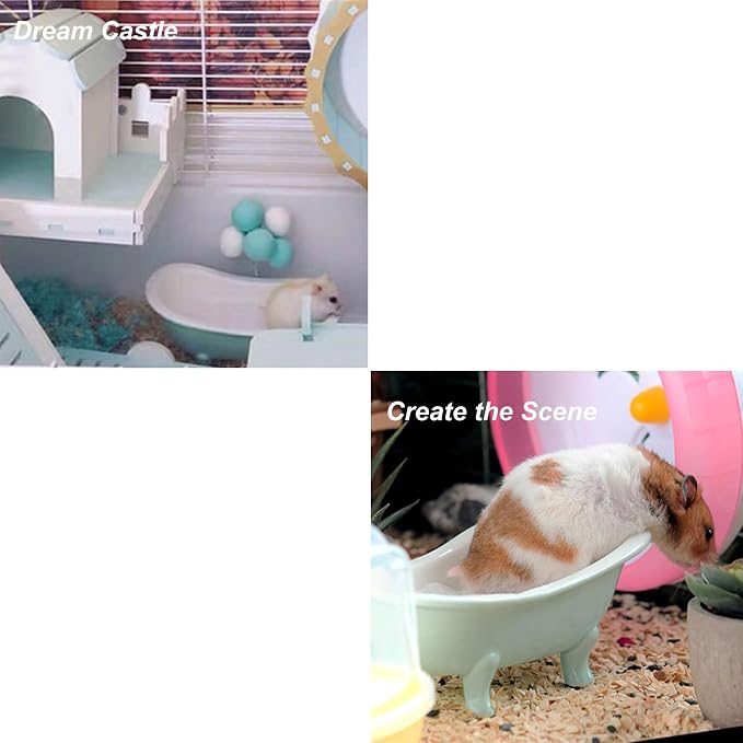 Small Animal Hamster Sand Bathtub, Bird Bathroom, Ice Accessories Cage Toys - Image 3