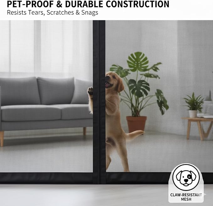 Premium Magnetic Screen Door, Heavy-Duty Reinforced Mesh, Ultra-Dense Weave - Image 4