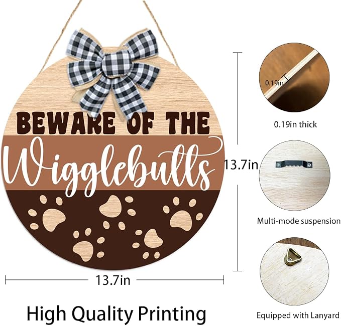 Beware of The Wigglebutts Front Door Sign, Beware of the Wiggle Butts Sign - Image 2