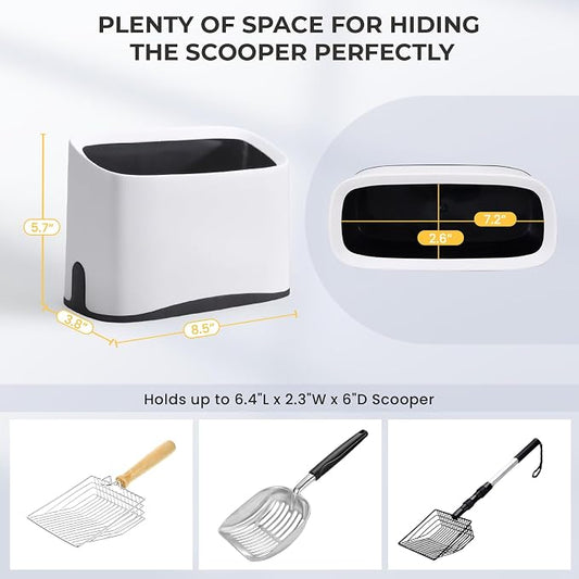 Litter Scoop Holder with Clean Kit, 2-in-1 Mini Broom & Dustpan - Image 2