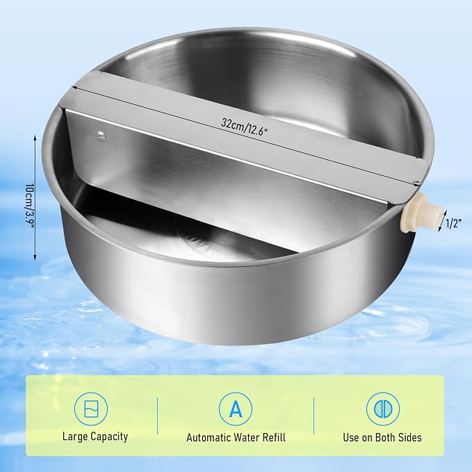 Automatic Dog Water Bowl Dispenser Large Breed Stainless Steel Auto Fill Dog - Image 9