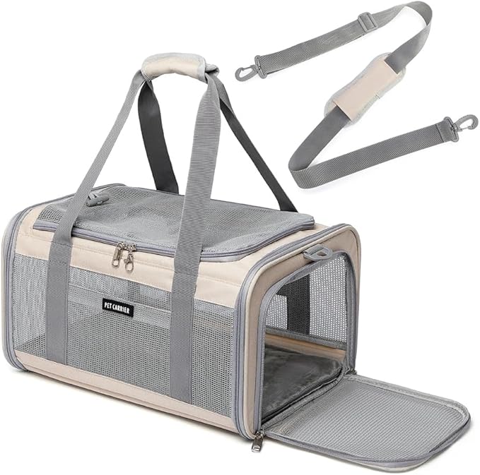 Airline Approved Pet Carrier for Cats and Small Dogs, Breathable and by ioviewforpet
