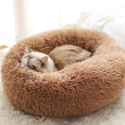BODISEINT Faux Fur Dog Bed Cat Bed, Shag Round Anti-Anxiety Pet Calming Bed - Image 3