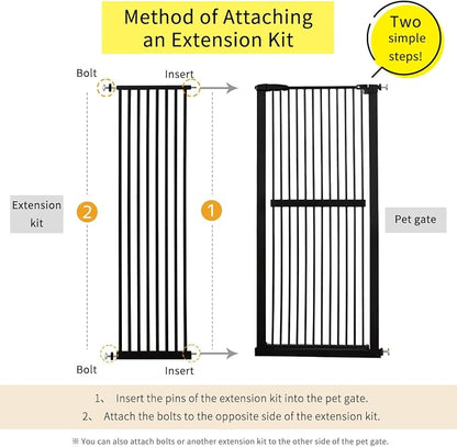 Lumizone Extra Tall Pet Gate 55.12" High Pressure Mounted 16.73" Wide Extension - Image 4
