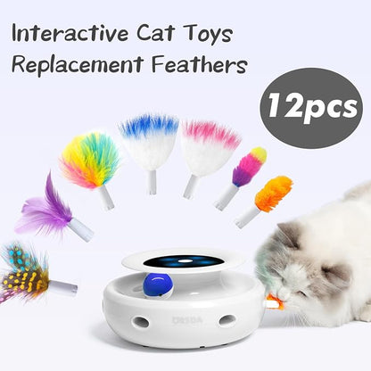 ORSDA 12 Pcs Feathers Replacement and Soft Furry Accessories ONLY Fits Cat Toys - Image 3
