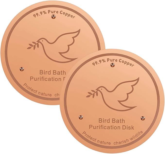 2Pack Bird Bath Copper Purification Disk | 0.6mm Reinforced 99.9% Pure Copper | by Unknown