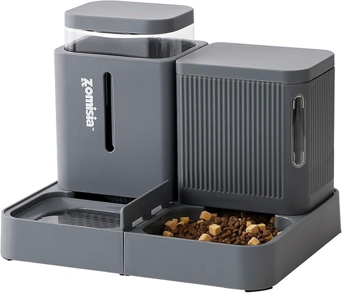 Gravity Cat Feeder and Water Dispenser, 2 in 1 Automatic Cat Feeder by Zomisia