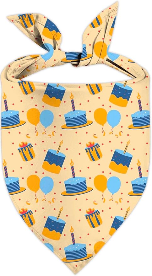 Birthday Dog Bandanas, Double Side Reversible Large Pet Bandanas, Adjustable by Unknown