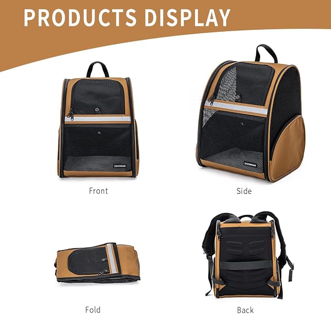 Cat Backpack Carrier for Small Dogs and Medium cat Puppy Kitten Bunny Pet - Image 8