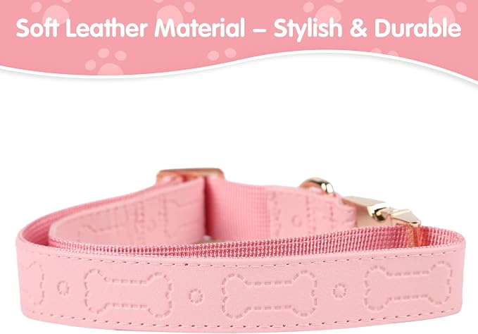 TDTOK Stylish Leather Dog Collar, Comfortable Soft PU Leather Dog Collars - Image 3