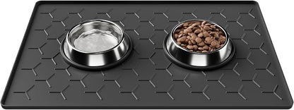 Pieviev 24''x16'' Dog Cat Food Bowl Mat, Silicone Waterproof Food Grade Pet by Pieviev