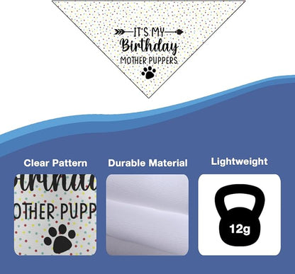 It's My Birthday Mother Puppers White Dog Bandana Birthday Gifts - Image 2