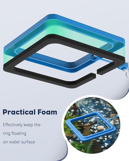 Pawfly 2 Pcs Fish Feeding Ring for Aquarium – Round and Square Floating Food - Image 2