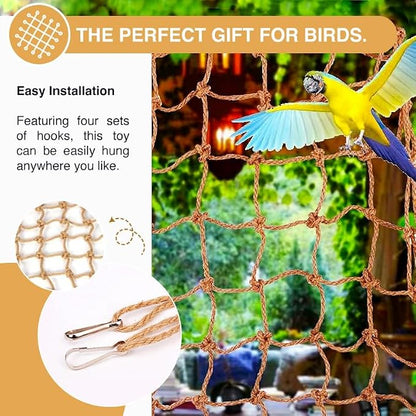 2 Packs Natural Bird Rope Net Parrot Swing Hammock - Image 4