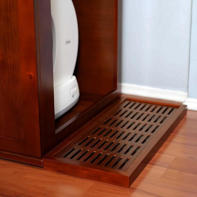 Refined Self Cleaning Litter Box Cabinet-Litter Catch Mahogany by TheRefinedFeline
