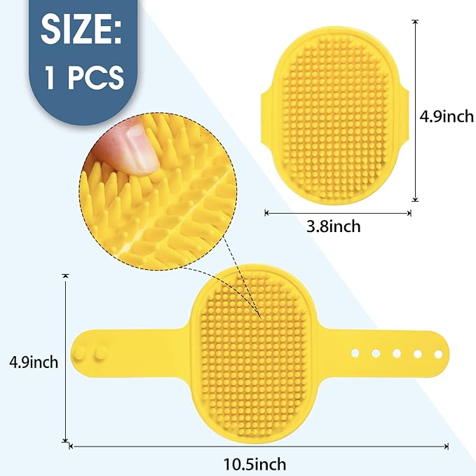 Dog Grooming Brush, Lilpep Pet Shampoo Bath Brush Soothing Massage Rubber Comb - Image 2