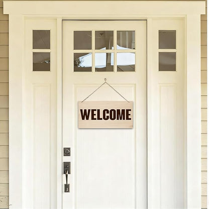 Welcome Sign for Front Door, Welcome Decor Wooden Hanging Sign for Wall Decor - Image 4
