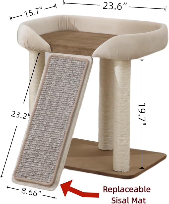 SHENGOCASE Modern Cat Tree Tower, Extra Large Platform Couch Sofa Bed - Image 6