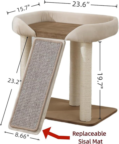 SHENGOCASE Modern Cat Tree Tower, Extra Large Platform Couch Sofa Bed - Image 6