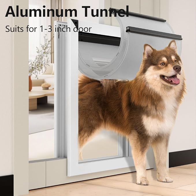Aluminum XL Dog Door with 2 Sliding Lock Panels, Doggy Door - Image 5