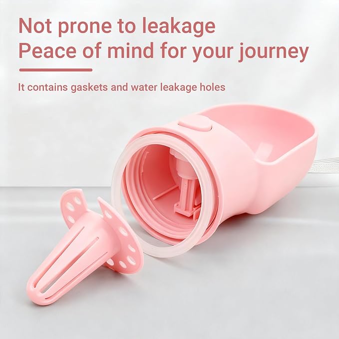 2-in-1 Dog Water Bottle with Food Container - 10oz Leak-Proof Travel Water - Image 3