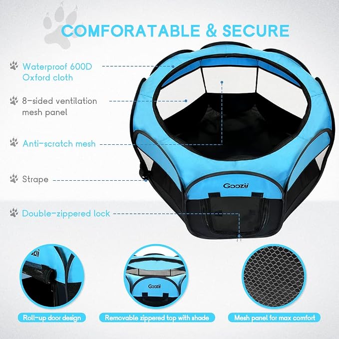 Dog Playpen Portable Collapsible, Indoor Outdoor Pet Puppy Exercise Playpens - Image 4