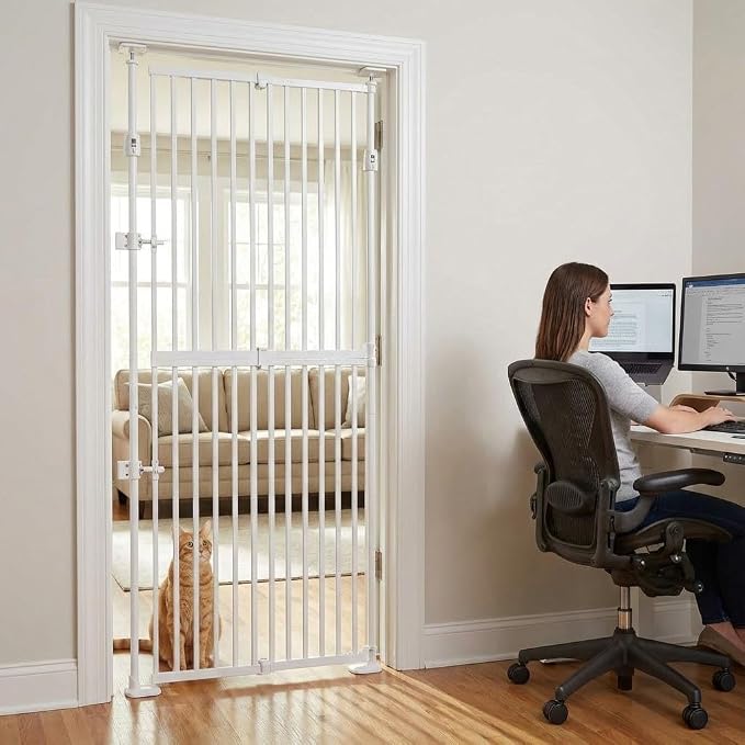 unipaws 75" High Extra Tall Cat Gate, Auto Closing and No Drilling Safety Gate - Image 8