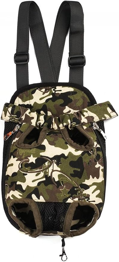 Pet Dog Puppy Cat Carrier Five Holes Backpack Double Shoulder Straps Canvas by MOJUN
