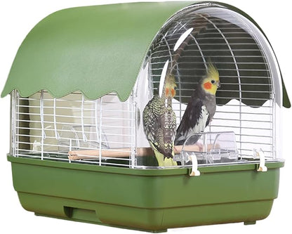 Small Bird Cage, Transparent Bird Travel Carrier, Full View Cockatiel Cage by Unknown