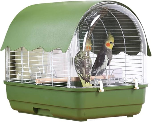 Small Bird Cage, Transparent Bird Travel Carrier, Full View Cockatiel Cage by Unknown